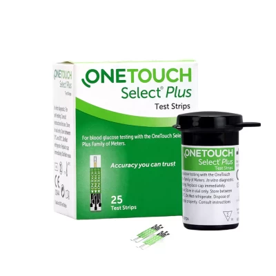 Onetouch Select Plus Test Strips | Pack Of 25 Strips | For Use With Onetouch Select Plus Simple